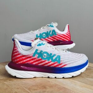 Hoka One Mach 5 Women Size 9B White/Flame ProFly Running Shoes Lightweight